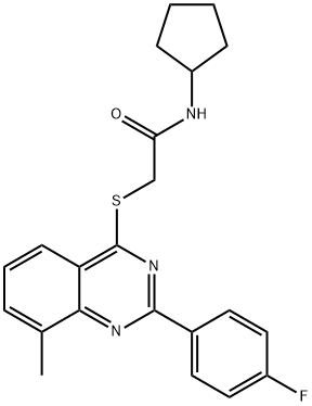 Acetamide, N-cyclopentyl-2-[[2-(4-fluorophenyl)-8-methyl-4-quinazolinyl]thio]- (9CI) Structure