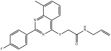 Acetamide, 2-[[2-(4-fluorophenyl)-8-methyl-4-quinazolinyl]thio]-N-2-propenyl- (9CI) 化学構造式