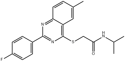 Acetamide, 2-[[2-(4-fluorophenyl)-6-methyl-4-quinazolinyl]thio]-N-(1-methylethyl)- (9CI) Struktur