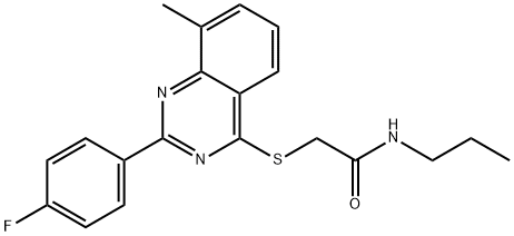 Acetamide, 2-[[2-(4-fluorophenyl)-8-methyl-4-quinazolinyl]thio]-N-propyl- (9CI) Struktur