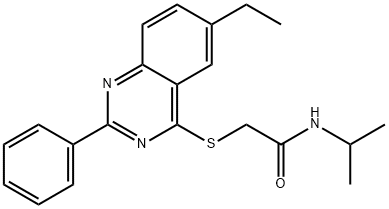 Acetamide, 2-[(6-ethyl-2-phenyl-4-quinazolinyl)thio]-N-(1-methylethyl)- (9CI) Struktur