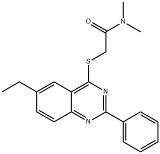 Acetamide, 2-[(6-ethyl-2-phenyl-4-quinazolinyl)thio]-N,N-dimethyl- (9CI) Structure