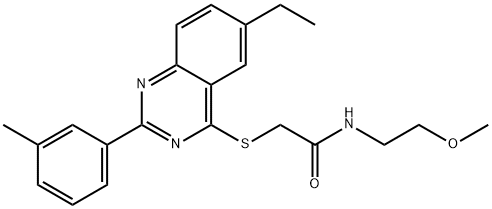 Acetamide, 2-[[6-ethyl-2-(3-methylphenyl)-4-quinazolinyl]thio]-N-(2-methoxyethyl)- (9CI) Structure