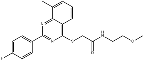 Acetamide, 2-[[2-(4-fluorophenyl)-8-methyl-4-quinazolinyl]thio]-N-(2-methoxyethyl)- (9CI)|