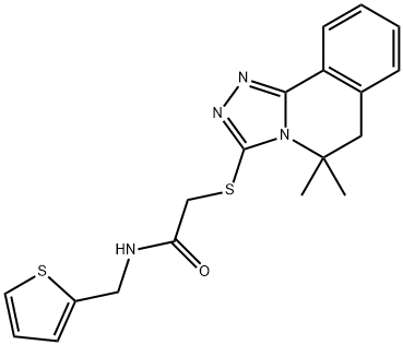 Acetamide, 2-[(5,6-dihydro-5,5-dimethyl-1,2,4-triazolo[3,4-a]isoquinolin-3-yl)thio]-N-(2-thienylmethyl)- (9CI) Struktur
