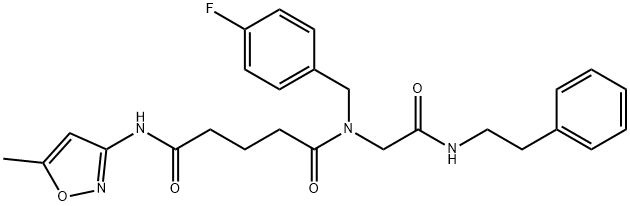 Pentanediamide, N-[(4-fluorophenyl)methyl]-N-(5-methyl-3-isoxazolyl)-N-[2-oxo-2-[(2-phenylethyl)amino]ethyl]- (9CI) Structure