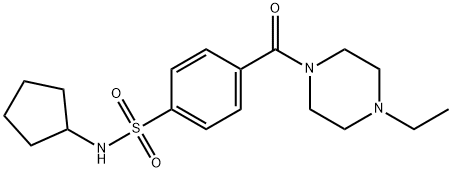 Piperazine, 1-[4-[(cyclopentylamino)sulfonyl]benzoyl]-4-ethyl- (9CI) Structure