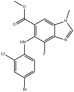 Methyl 5-(4-broMo-2-chlorophenylaMino)-4-fluoro-1-Methyl-1H-benzo[d]iMidazole-6-carboxylate Struktur