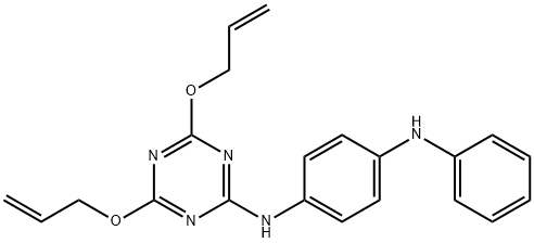 N-[4,6-ビス(2-プロペニルオキシ)-1,3,5-トリアジン-2-イル]-N'-フェニル-1,4-ベンゼンジアミン 化学構造式