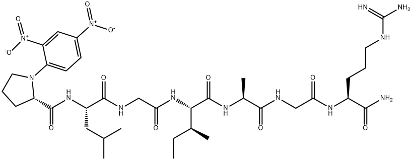 1-(2,4-dinitrophenyl)-L-prolyl-L-leucylglycyl-L-isoleucyl-L-alanylglycyl-L-argininamide Struktur