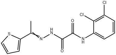 Acetic acid, [(2,3-dichlorophenyl)amino]oxo-, [1-(2-thienyl)ethylidene]hydrazide (9CI) Struktur