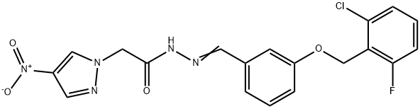 1H-Pyrazole-1-aceticacid,4-nitro-,[[3-[(2-chloro-6-fluorophenyl)methoxy]phenyl]methylene]hydrazide(9CI),606483-91-4,结构式