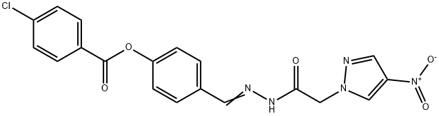 1H-Pyrazole-1-aceticacid,4-nitro-,[[4-[(4-chlorobenzoyl)oxy]phenyl]methylene]hydrazide(9CI) Structure