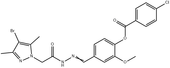 606486-83-3 1H-Pyrazole-1-aceticacid,4-bromo-3,5-dimethyl-,[[4-[(4-chlorobenzoyl)oxy]-3-methoxyphenyl]methylene]hydrazide(9CI)