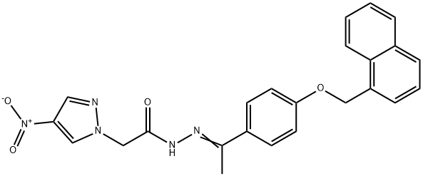 1H-Pyrazole-1-aceticacid,4-nitro-,[1-[4-(1-naphthalenylmethoxy)phenyl]ethylidene]hydrazide(9CI) Structure
