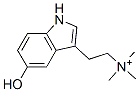 N,N,N-トリメチル-5-ヒドロキシ-1H-インドール-3-エタン-1-アミニウム 化学構造式