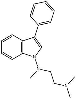 N,N,N'-トリメチル-N'-(3-フェニル-1H-インドール-1-イル)-1,2-エタンジアミン 化学構造式