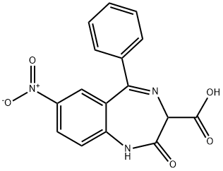 2,3-dihydro-7-nitro-2-oxo-5-phenyl-1H-1,4-benzodiazepine-3-carboxylic acid Structure