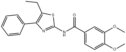Benzamide, N-(5-ethyl-4-phenyl-2-thiazolyl)-3,4-dimethoxy- (9CI) Structure