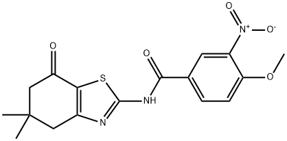 Benzamide, 4-methoxy-3-nitro-N-(4,5,6,7-tetrahydro-5,5-dimethyl-7-oxo-2-benzothiazolyl)- (9CI) Structure