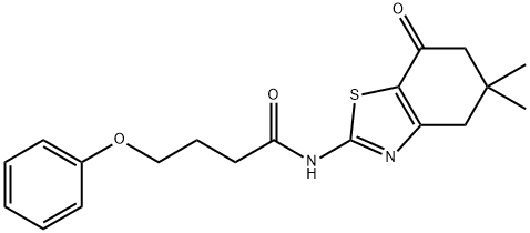 Butanamide, 4-phenoxy-N-(4,5,6,7-tetrahydro-5,5-dimethyl-7-oxo-2-benzothiazolyl)- (9CI) Struktur