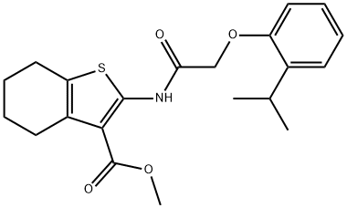 Benzo[b]thiophene-3-carboxylic acid, 4,5,6,7-tetrahydro-2-[[[2-(1-methylethyl)phenoxy]acetyl]amino]-, methyl ester (9CI) Structure
