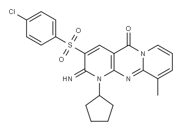 3-[(4-chlorophenyl)sulfonyl]-1-cyclopentyl-2-imino-10-methyl-1,2-dihydro-5H-dipyrido[1,2-a:2,3-d]pyrimidin-5-one|
