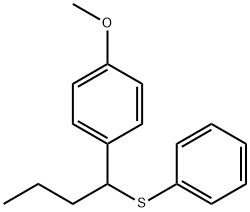 1-メトキシ-4-[1-(フェニルチオ)ブチル]ベンゼン 化学構造式