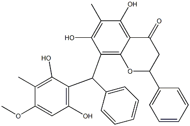 8-[(2,6-Dihydroxy-4-methoxy-3-methylphenyl)phenylmethyl]-2,3-dihydro-5,7-dihydroxy-6-methyl-2-phenyl-4H-1-benzopyran-4-one|