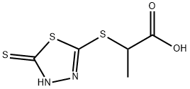 2-(5-メルカプト-1,3,4-チアジアゾール-2-イルチオ)プロピオン酸 化学構造式