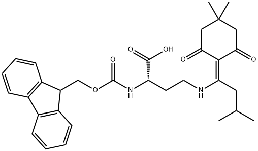 FMOC-DAB(IVDDE)-OH, 607366-21-2, 结构式