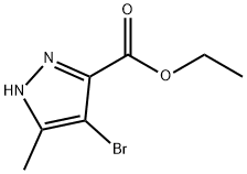 4-溴-3-甲基-1H-吡唑-5-羧酸乙酯, 6076-14-8, 结构式