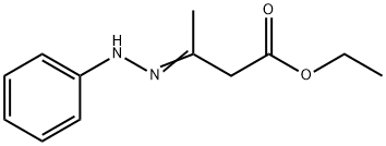 (3E)-3-(2-フェニルヒドラジン-1-イリデン)ブタン酸エチル 化学構造式