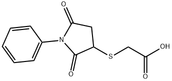 [(2,5-二氧代-1-苯基吡咯烷-3-基)硫代]-乙酸, 60788-02-5, 结构式