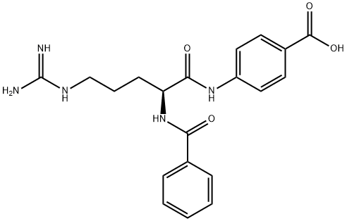 4-[[(S)-5-アミジノアミノ-2-ベンゾイルアミノ-1-オキソペンチル]アミノ]安息香酸 化学構造式