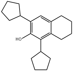 1,3-ジシクロペンチル-5,6,7,8-テトラヒドロ-2-ナフタレノール 化学構造式