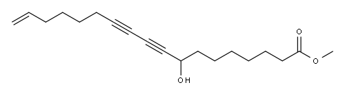 8-ヒドロキシ-17-オクタデセン-9,11-ジイン酸メチル 化学構造式
