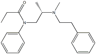 (+)-N-[(S)-2-(メチルフェネチルアミノ)プロピル]-N-フェニルプロピオンアミド 化学構造式