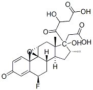 9beta,11alpha-epoxy-6beta-fluoro-17,21-dihydroxy-16alpha-methylpregna-1,4-diene-3,20-dione 17,21-di(acetate) Struktur