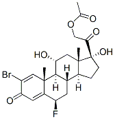 2-bromo-6beta-fluoro-11alpha,17,21-trihydroxypregna-1,4-diene-3,20-dione 21-acetate Structure