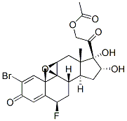 2-bromo-9beta,11beta-epoxy-6beta-fluoro-16alpha,17,21-trihydroxypregna-1,4-diene-3,20-dione 21-acetate Structure