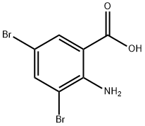 2-アミノ-3,5-ジブロモ安息香酸 化学構造式