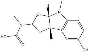 (3aS,8aR)-3,3a,8,8a-テトラヒドロ-3a,8-ジメチル-2H-フロ[2,3-b]インドール-5-オールN-メチルカルバマート 化学構造式