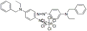 2[4-[エチル(フェニルメチル)アミノ]ベンゼンジアゾニウム]・ヘキサクロロスタンナート(IV) 化学構造式
