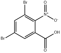 3,5-ジブロモ-2-ニトロ安息香酸 化学構造式