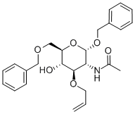 苄基2-乙酰氨基-3-O-烯丙基-6-O-苄基-2-脱氧-Α-D-吡喃葡萄糖苷, 60920-82-3, 结构式