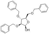 2,3,5-トリ-O-ベンジル-Β-D-アラビノフラノース 化学構造式