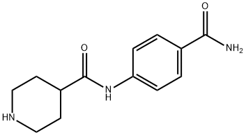 4-(4-氨基甲酰基苯基氨基甲酰基)哌啶, 609780-49-6, 结构式