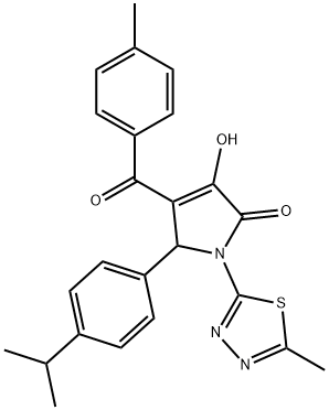 3-hydroxy-5-(4-isopropylphenyl)-4-(4-methylbenzoyl)-1-(5-methyl-1,3,4-thiadiazol-2-yl)-1,5-dihydro-2H-pyrrol-2-one Struktur