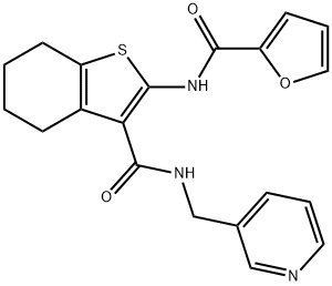 2-(2-furoylamino)-N-(3-pyridinylmethyl)-4,5,6,7-tetrahydro-1-benzothiophene-3-carboxamide Struktur